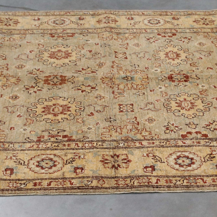 5x7 Pakistan Oushak Grey Gold Wool Rectangular Rug