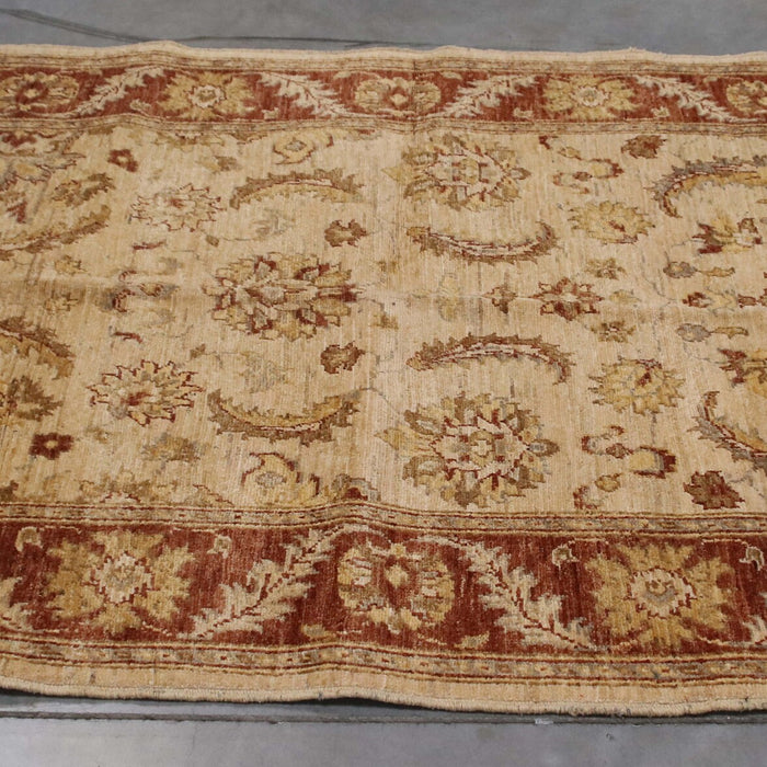 4x5 Pakistan Oushak Ivory Terracotta Wool Rectangular Rug