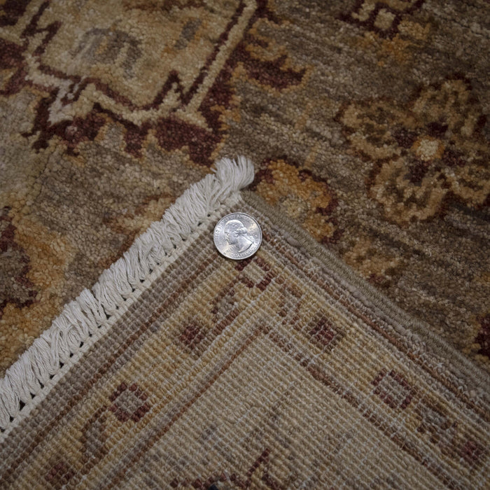 4x6 Pakistan Oushak Brown Gold Wool Rectangular Rug