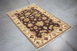 3x4 Pakistan Oushak Brown Ivory Wool Rectangular Rug