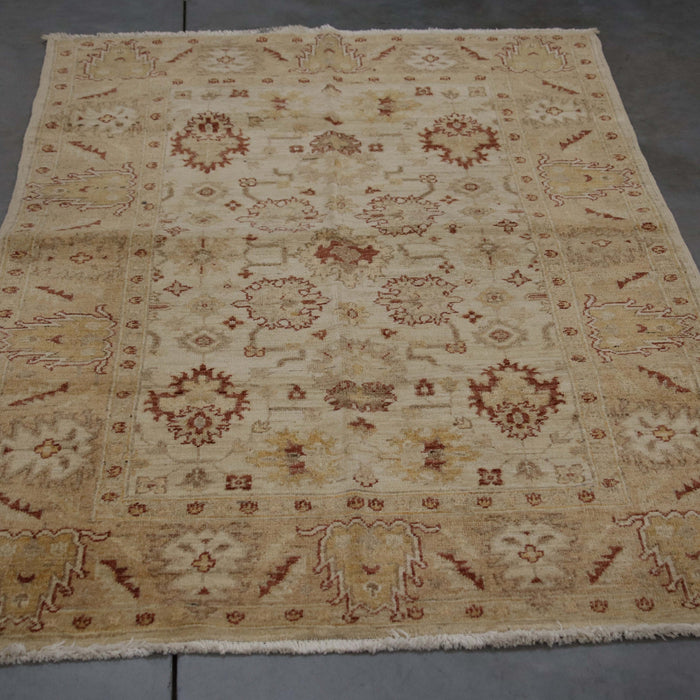 3x5 Pakistan Oushak Ivory Gold Wool Rectangular Rug