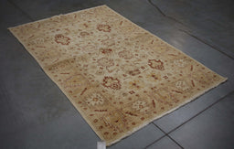 3x5 Pakistan Oushak Ivory Gold Wool Rectangular Rug
