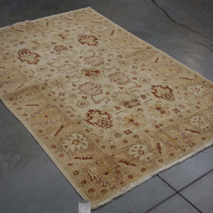 3x5 Pakistan Oushak Ivory Gold Wool Rectangular Rug