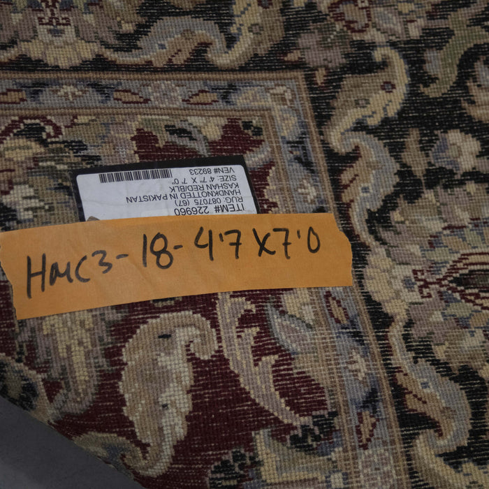 5x7 Pakistan Pak Persian Red Navy Blue Wool Rectangular Rug