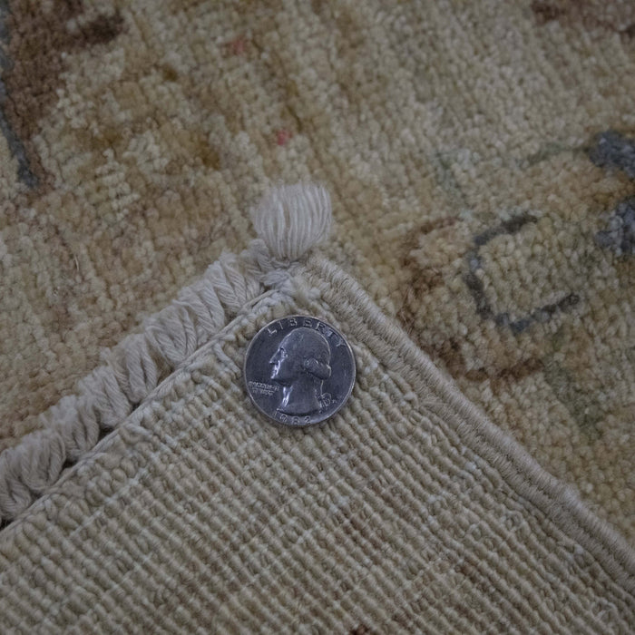 4x6 Pakistan Oushak Ivory Brown Wool Rectangular Rug