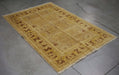 4x5 Pakistan Oushak Gold Brown Wool Rectangular Rug