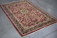 4x6 Pakistan Oushak Red Black Wool Rectangular Rug