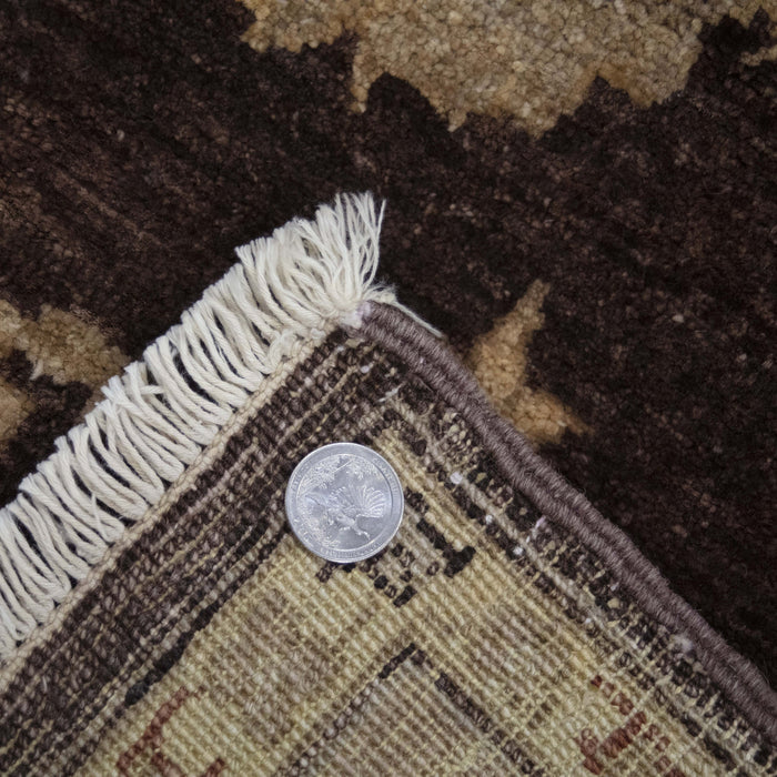 5x7 Pakistan Oushak Brown Gold Wool Rectangular Rug