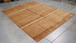 6x9 Pakistan Abstract Modern Contemporary Gradient Solid Brown Wool Rectangular Rug