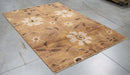 6x8 Pakistan Abstract Modern Contemporary Flower Brown Ivory Wool Rectangular Rug