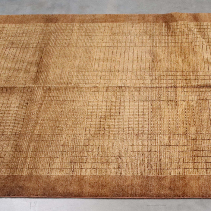 6x9 Pakistan Abstract Modern Contemporary Gradient Solid Brown Wool Rectangular Rug