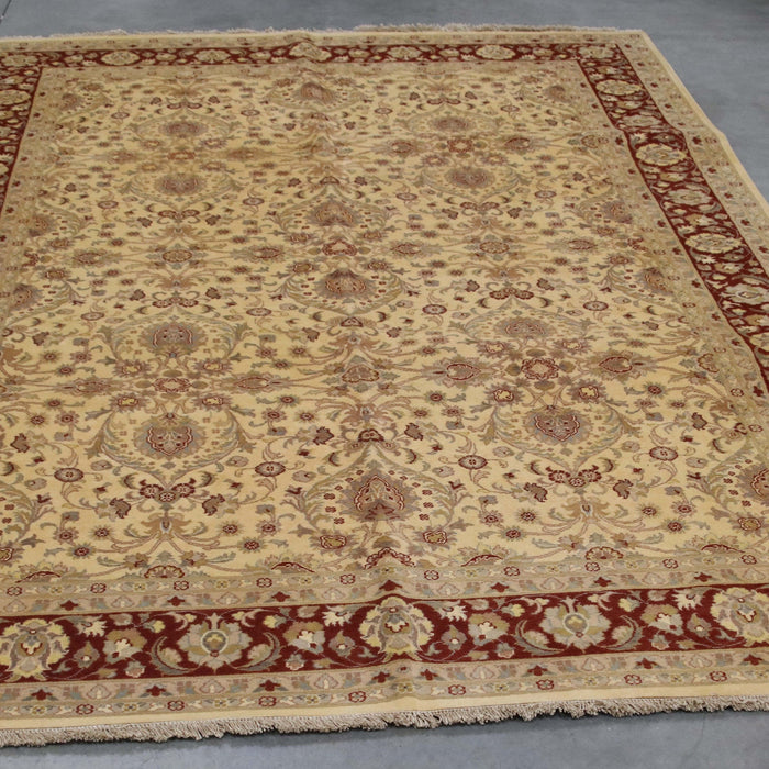 6x9 Pakistan Pak Persian Ivory Red Wool Rectangular Rug
