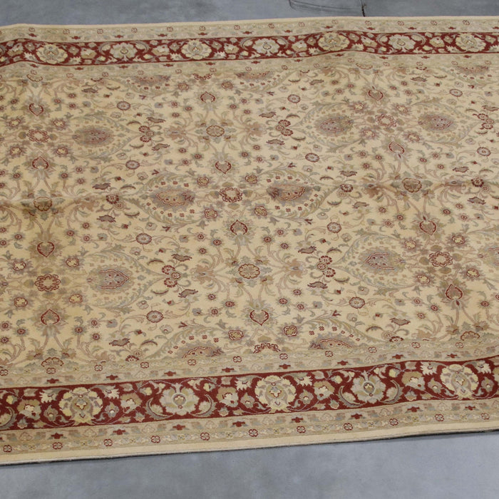 6x9 Pakistan Pak Persian Ivory Red Wool Rectangular Rug