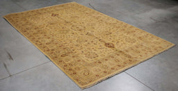 6x9 Pakistan Pak Persian Ivory Red Wool Rectangular Rug