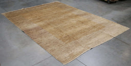 7x9 Pakistan Abstract Modern Contemporary Solid Brown Wool Rectangular Rug