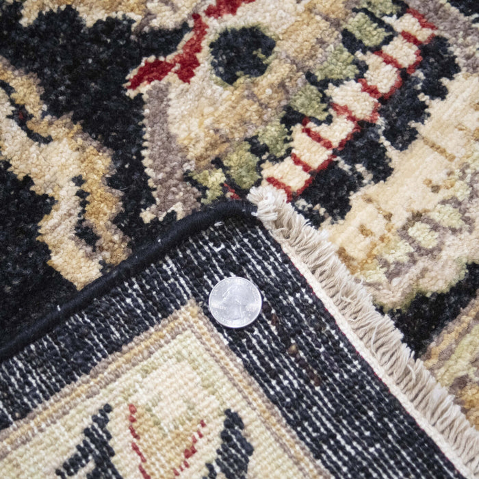 8x10 Pakistan Oushak Black Brown Wool Rectangular Rug