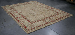 8x10 Pakistan Oushak Ivory Wool Rectangular Rug