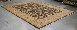 9x12 Pakistan Oushak Brown Light Brown Wool Rectangular Rug
