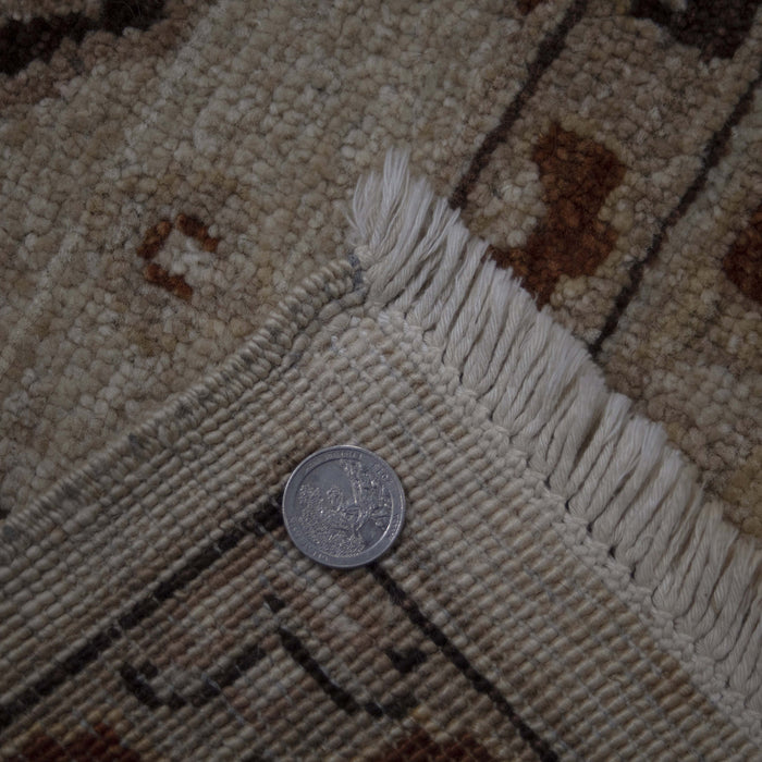 8x10 Pakistan Oushak Ivory Brown Wool Rectangular Rug