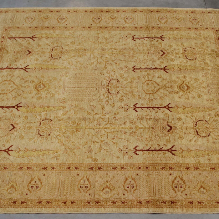 8x10 Pakistan Oushak Ivory Wool Rectangular Rug