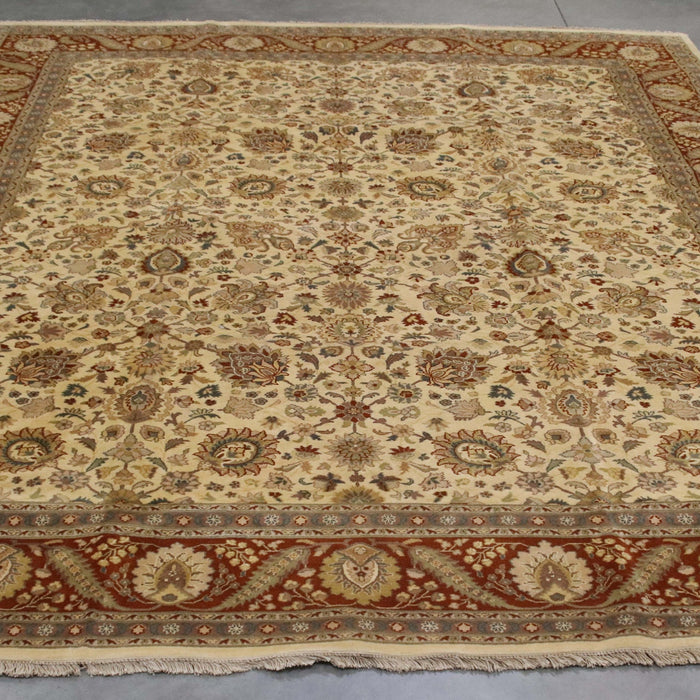 8x10 Pakistan Pak Persian Ivory Terrocotta Wool Rectangular Rug