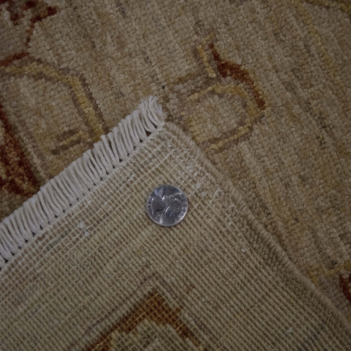 9x12 Pakistan Oushak Ivory Brown Wool Rectangular Rug