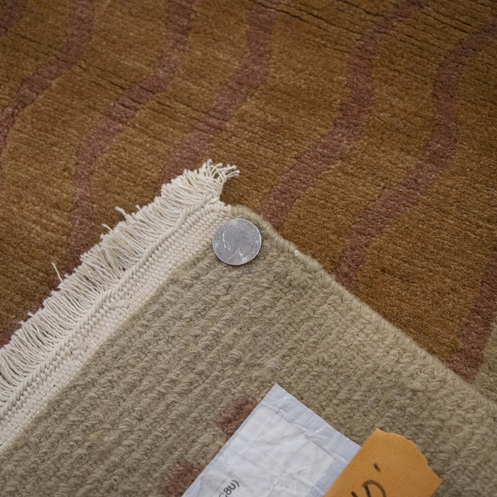 8x10 Nepal Abstract Modern Contemporary Multicolored Yellow Wool Rectangular Rug