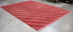9x12 Nepal Abstract Modern Contemporary Checkered Over Dyed Pink Wool Rectangular Rug