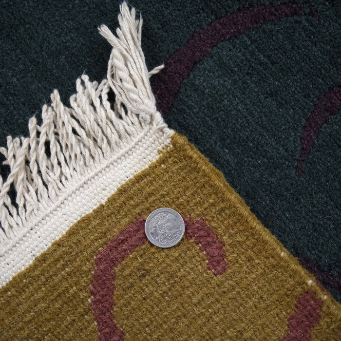 6x9 Nepal Abstract Modern Contemporary Yellow Green Wool Rectangular Rug