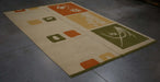 6x9 Nepal Asian Fusion Ivory Green Wool Rectangular Rug