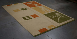 6x9 Nepal Asian Fusion Ivory Green Wool Rectangular Rug