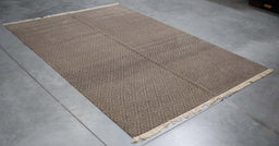 6x9 Nepal Abstract Modern Contemporary Grey Wool Rectangular Rug