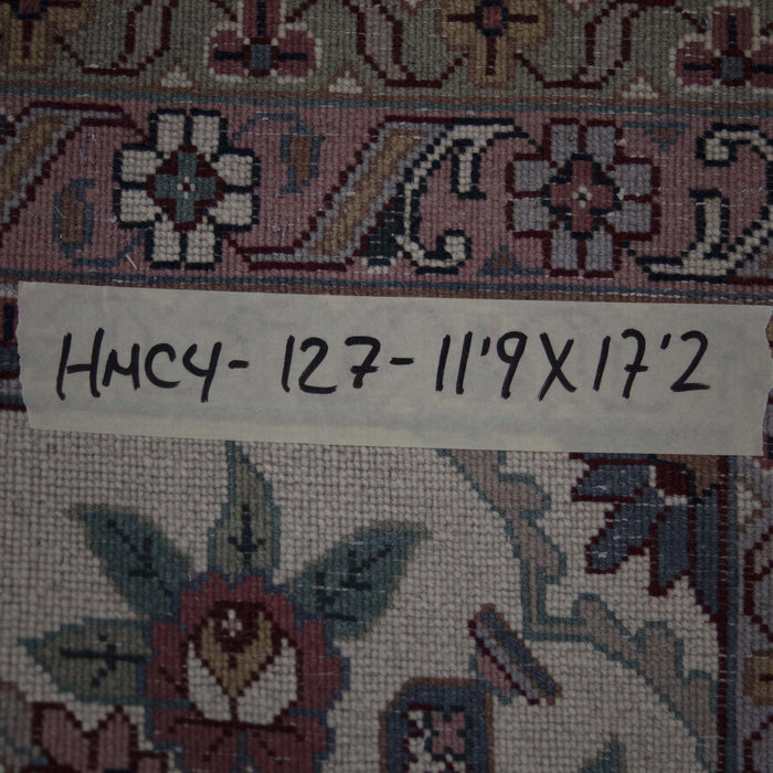 12x17 India Jaipur Green Red Wool Rectangular Rug