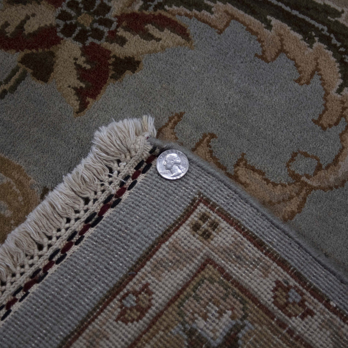 10x14 India Jaipur Blue Gold Wool Rectangular Rug