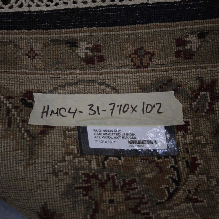 7x10 India Jaipur Black Brown Wool Rectangular Rug