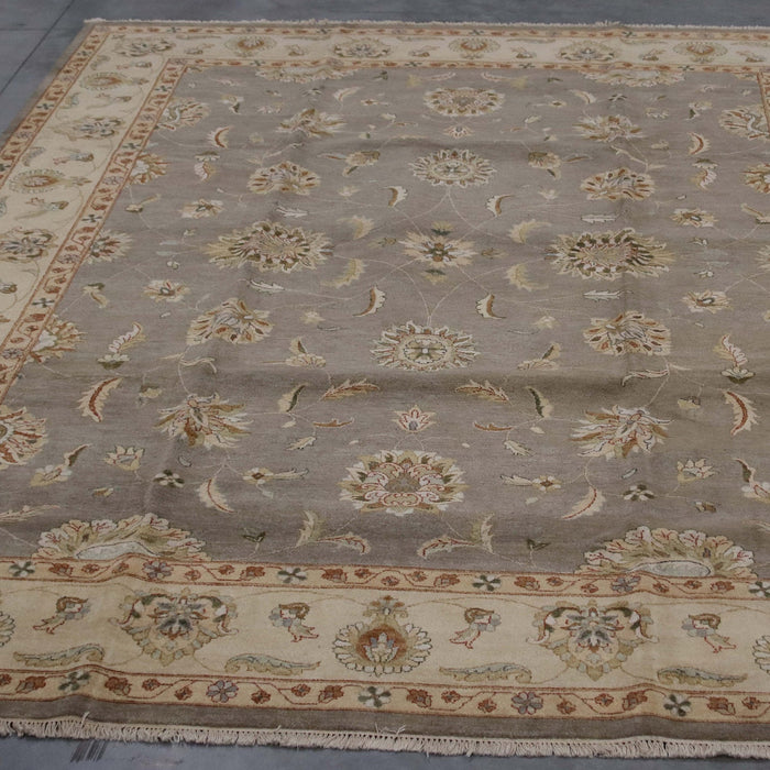 10x13 India Oushak Grey Blue Wool Rectangular Rug