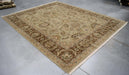 8x10 India Jaipur Green Brown Wool Rectangular Rug