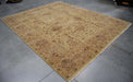8x10 India Oushak Brown Gold Wool Rectangular Rug