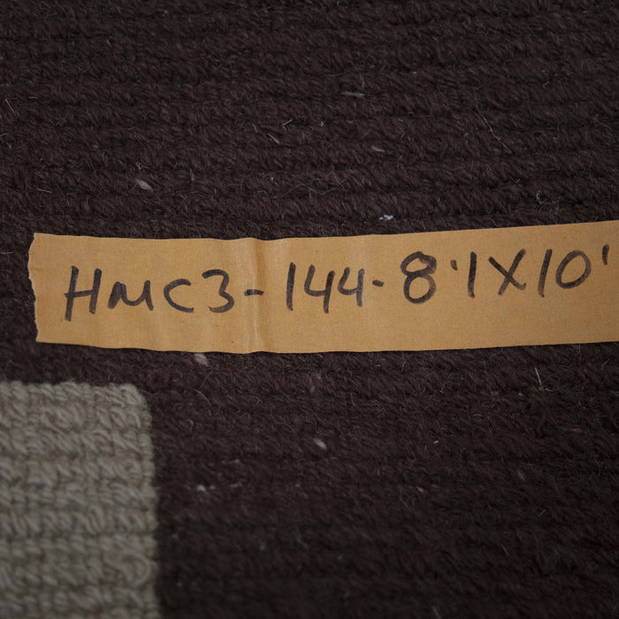 8x10 India Abstract Modern Contemporary Red Burgundy Brown Wool Rectangular Rug