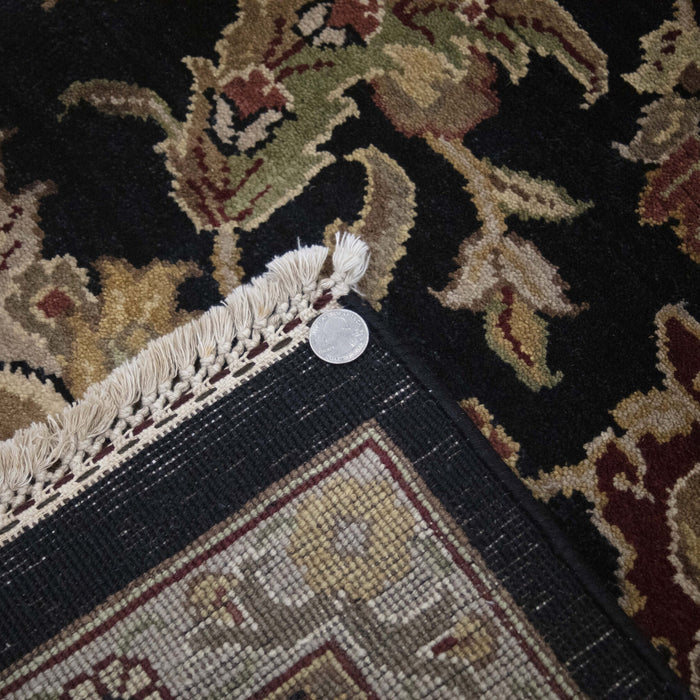 8x9 India Jaipur Black Gold Wool Rectangular Rug