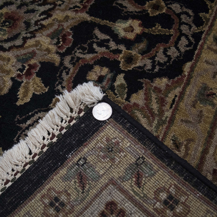 8x10 India Jaipur Black Brown Wool Rectangular Rug