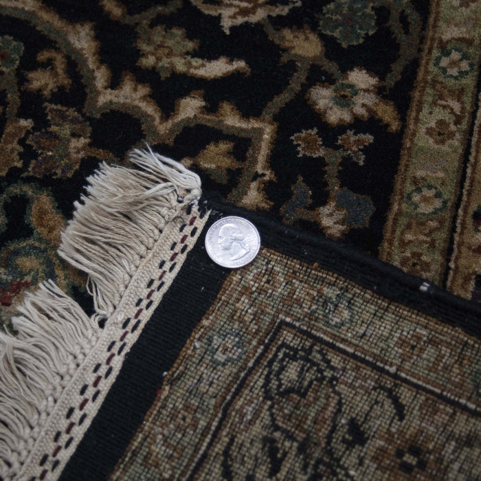 7x10 India Jaipur Black Gold Wool Rectangular Rug