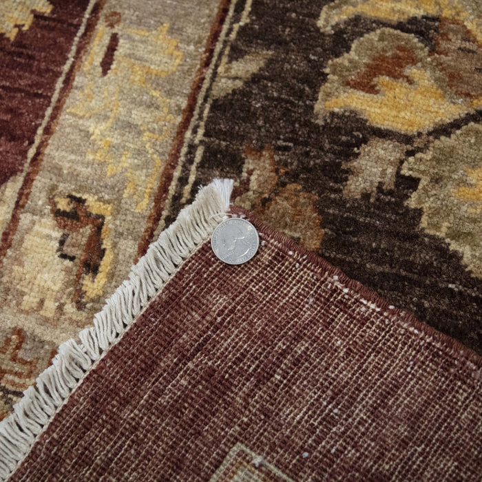 8x11 India Oushak Terracotta Brown Wool Rectangular Rug