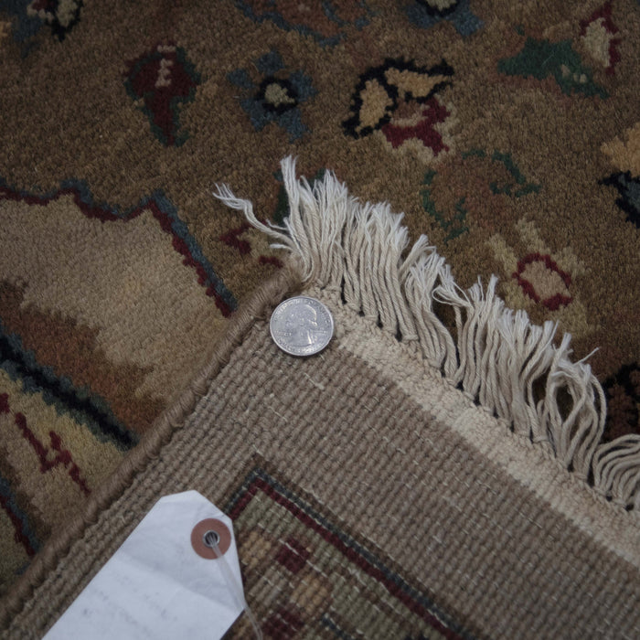 8x10 India Jaipur Ivory Brown Wool Rectangular Rug