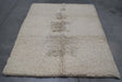 4x6 India Handmade Shag Looped White Ivory Wool Rectangular Rug