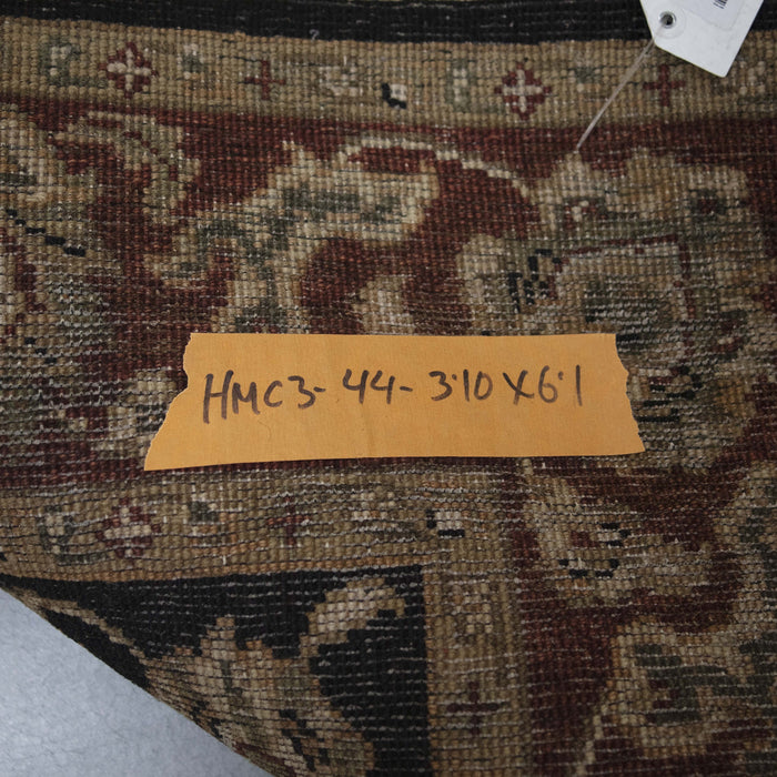 3x6 India Jaipur Black Red Wool Rectangular Rug