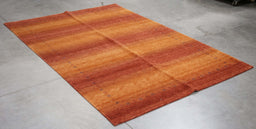 6x8A India Abstract Modern Contemporary Gradient Solid Terracotta Brown Wool Rectangular Rug