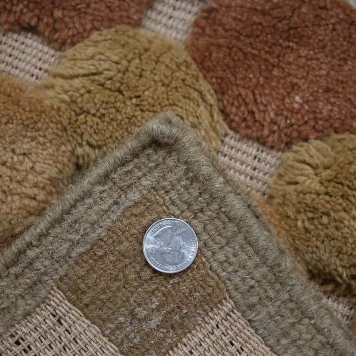 5x9 India Abstract Modern Contemporary Textured Multicolored Brown Wool Rectangular Rug