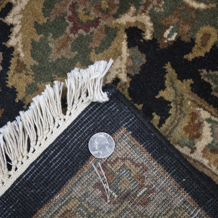 5x9 India Jaipur Black Gold Wool Rectangular Rug