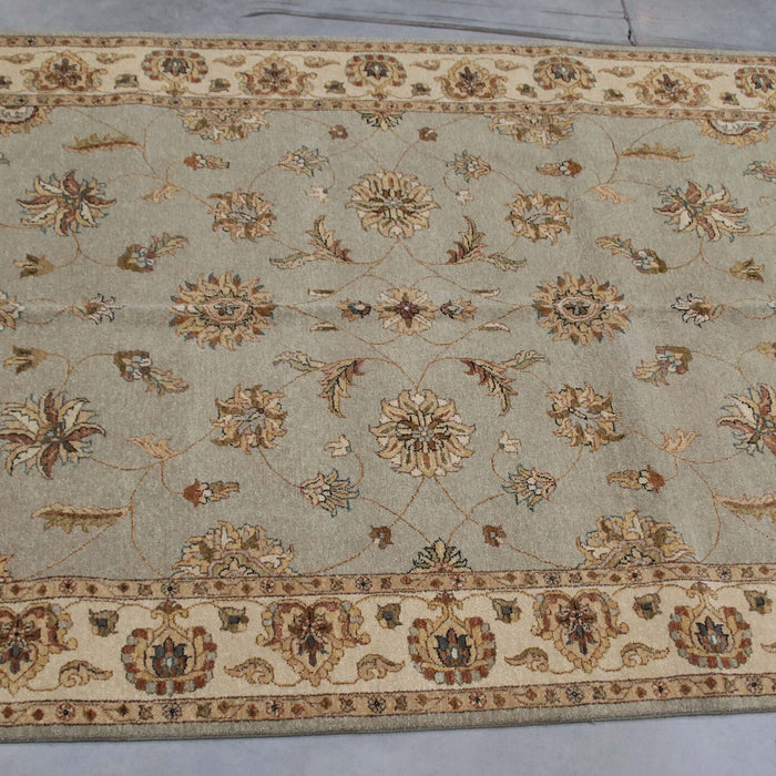 6x9 India Oushak Blue Grey Wool Rectangular Rug